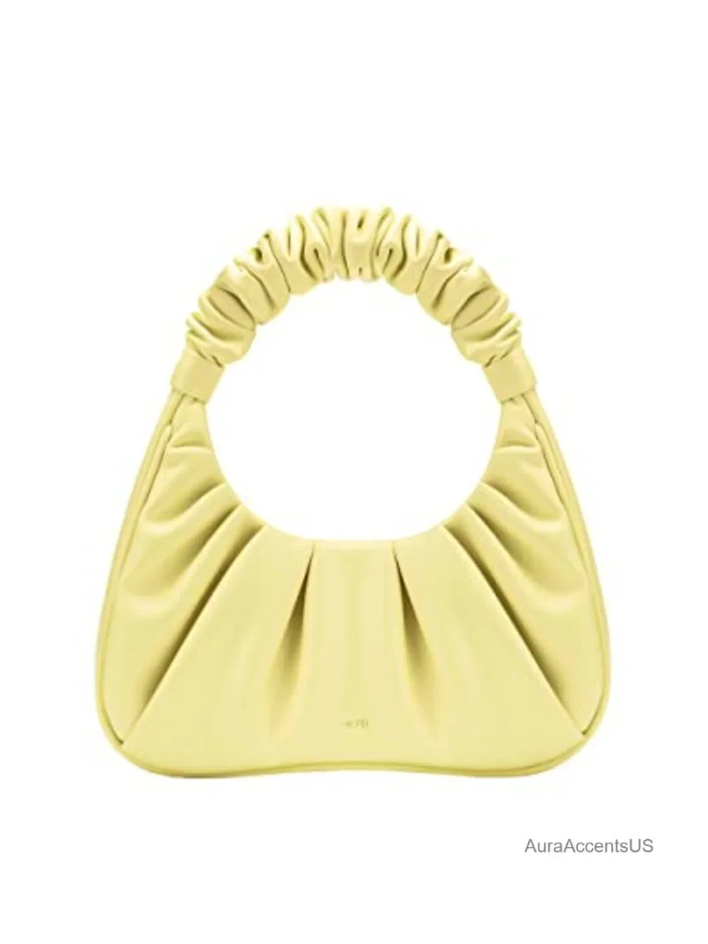 Vegan Leather Ruched Hobo Handbag with Magnet Closure